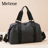 Metene Unisex Travel Bag for Men Women, Waterproof Gym Bag with Shoe Compartment, 32L Carry on Bag for Sports & Fitness, Sports Backpack - Water Resistant Bag Gym Backpack for Women & Men Black